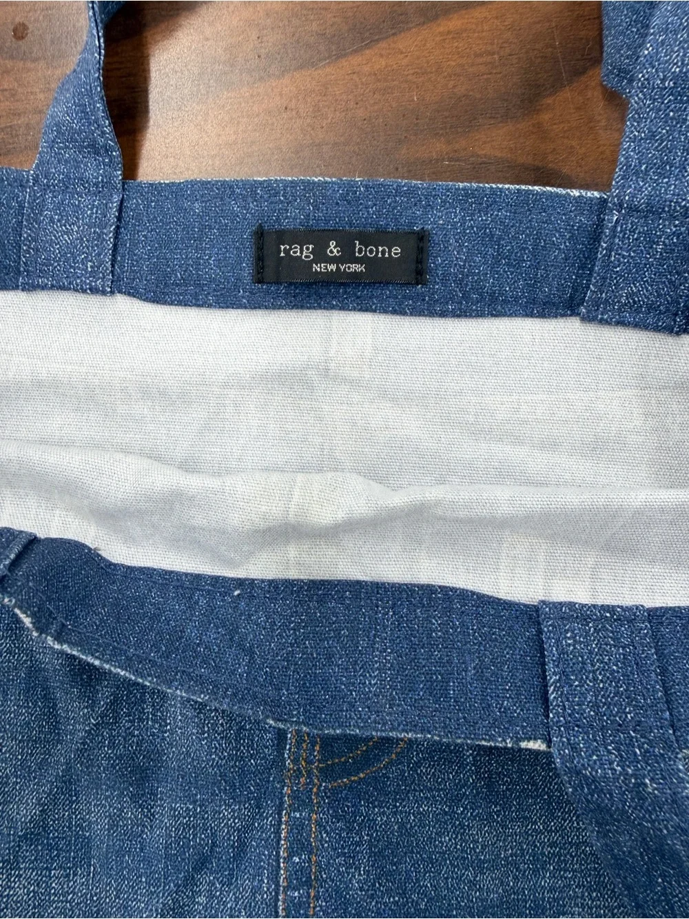 rag & bone Dark Blue Denim Tote